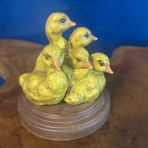 Vintage Holland Mold Charming Yellow Duckling Ceramic Sculpture 5”